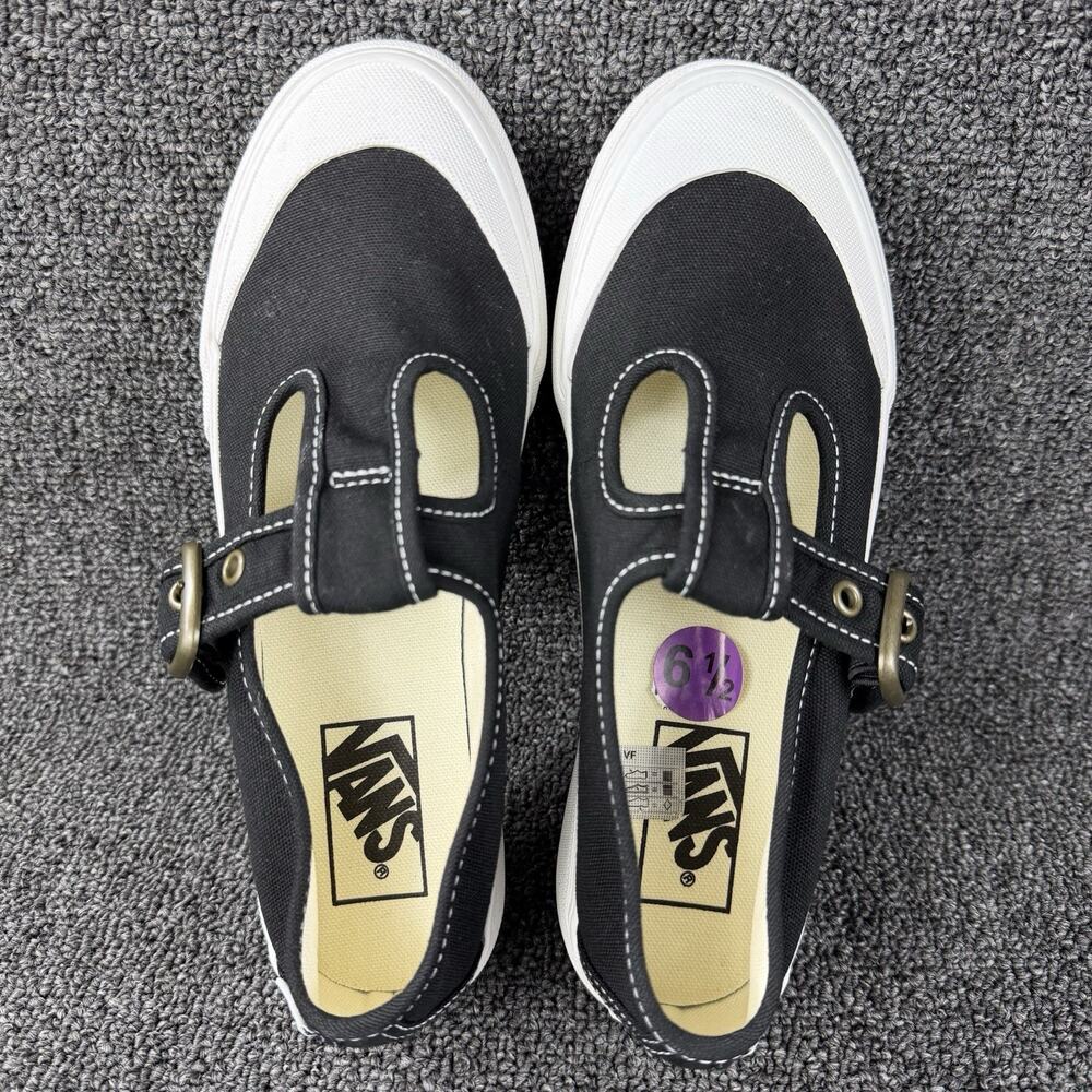 Vans Style 93 Mary Jane Sneakers Shoes Buckle Black White Canvas Womens 6.5 - Picture 7 of 8